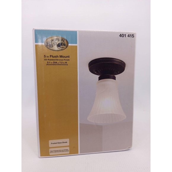 Hampton Bay Flush Mount 1-Light 5.1'' By  7.2 - Picture 8 of 9